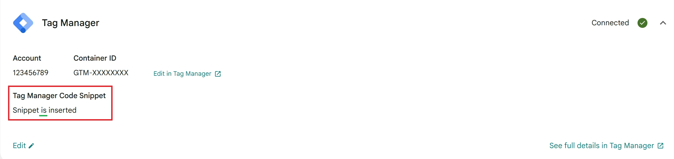 Activation du snippet GTM