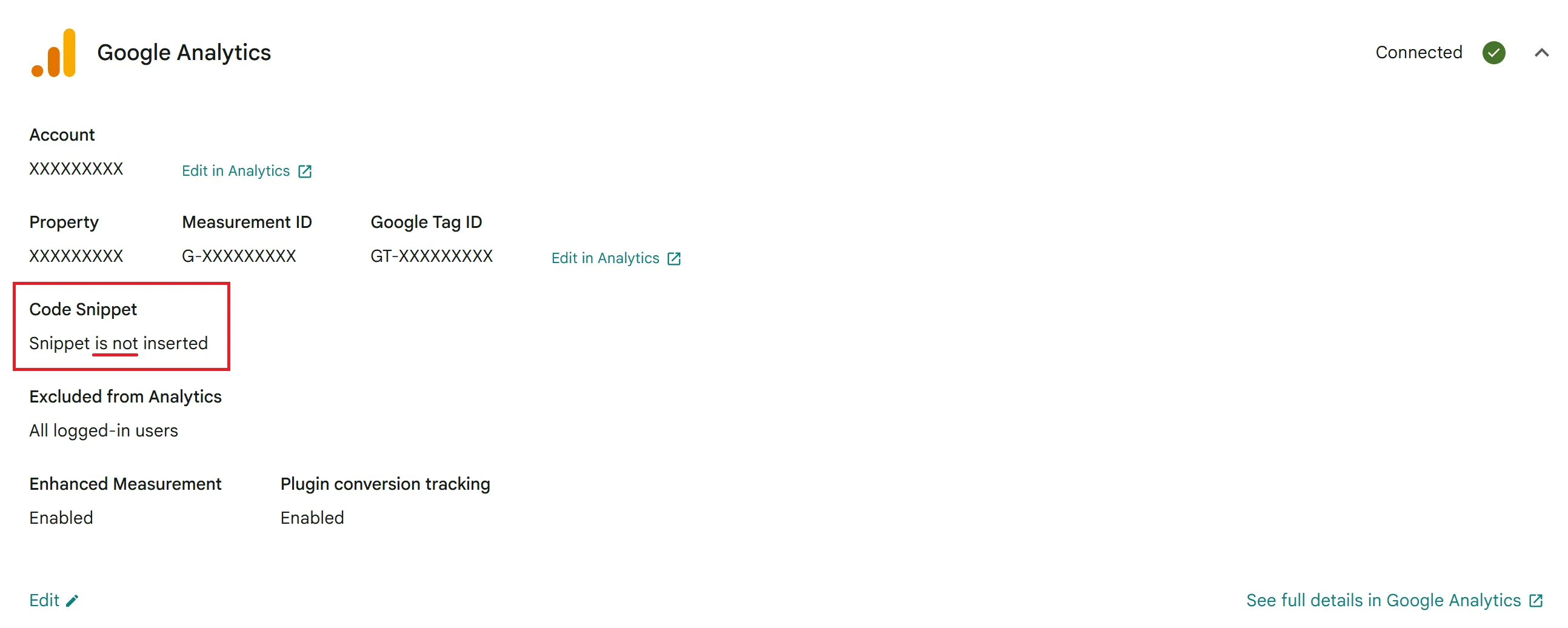 Désactivation du snippet GA4