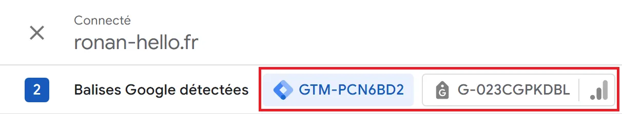 Choix du conteneur à prévisualiser